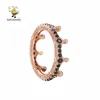 Slovehoony Enchanted Crown Ring Sterling Silver Tiara Rings for woman rose gold plated sliver ring