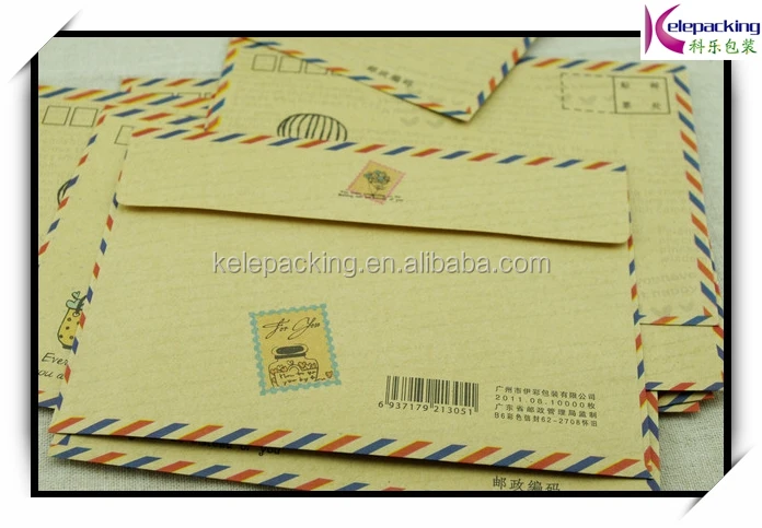 cheap colorful kraft paper postcard envelope printing