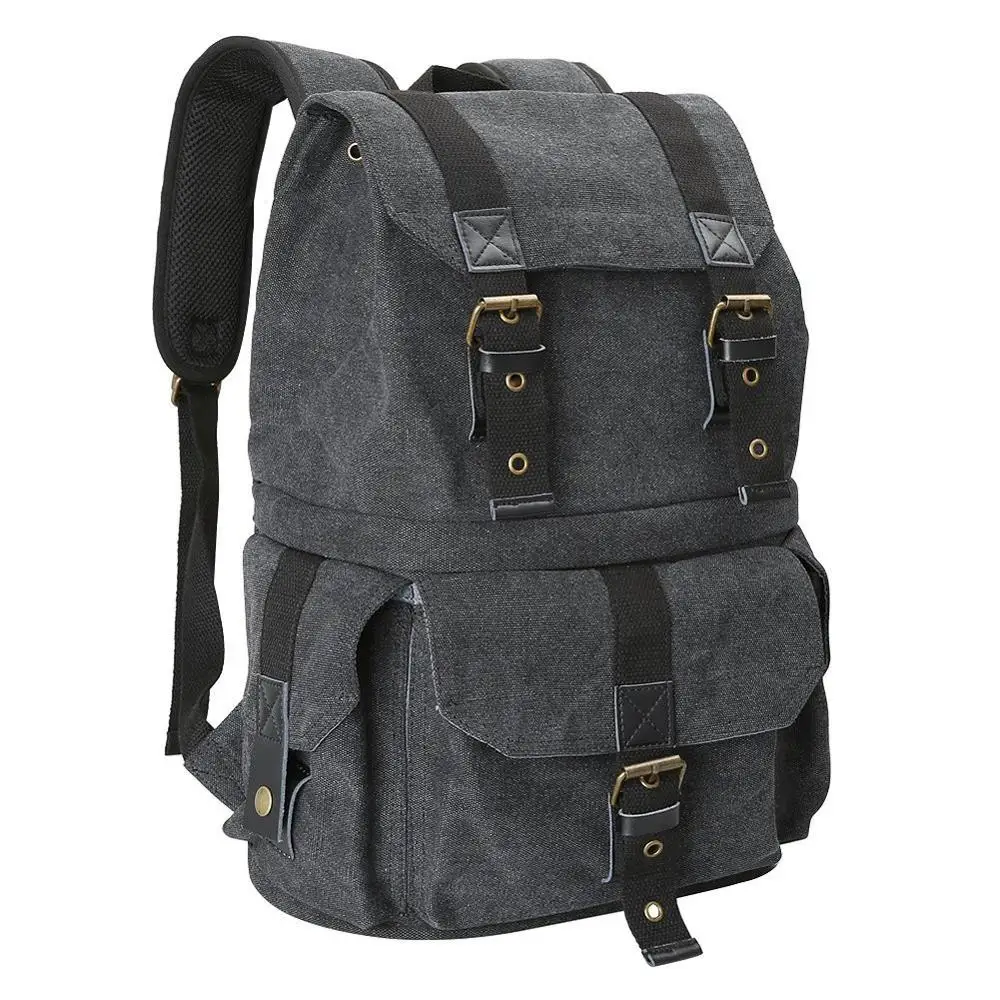 Black Water-Resistant Backpack with Raincover for Olympus OM-D E-M5 Mark II