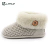 China free sample wholesale oem modern home slipper knit sheepskin women winter boot with button
