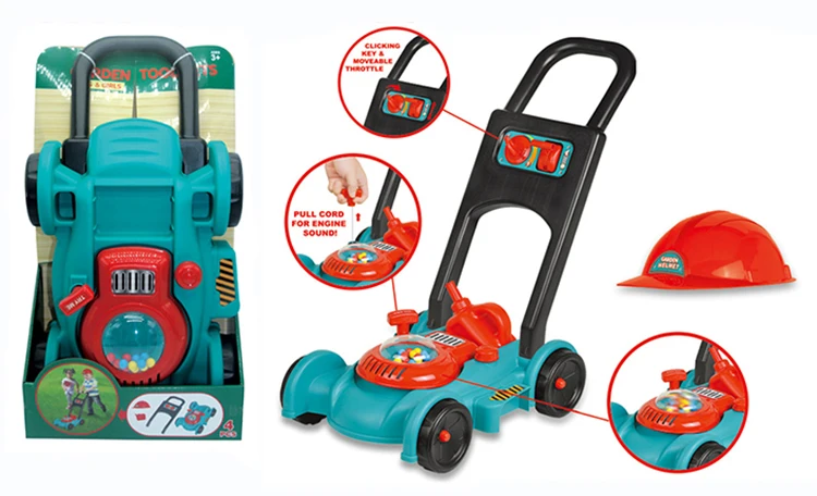 Plastic tool set lawn mower happy garden toy for kids