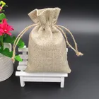 drawstring jute bag for coffee beans packaging pouch