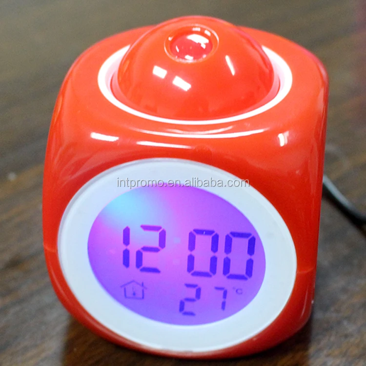 2016 hot sale time and logo sky projection LCD digital clock