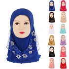 Accessories Flower Embroidered Dubai Style Kids Jilbab Dress For Muslim