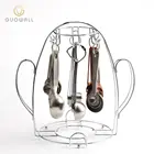 Chrome Kitchen Measuring Spoon Set Wire Holder Stand Kitchen Tools Storage Rack
