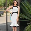 2018 new release white pure color over knee length luxury party prom and celebration dress