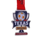 Promotional gift soccer medal with ribbon drape medals made in china
