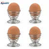 Egg Shell Cracker Egg Opener with 6 Piece of Mini Spring Wire Tray Eggs Holder Cup - Stainless Steel