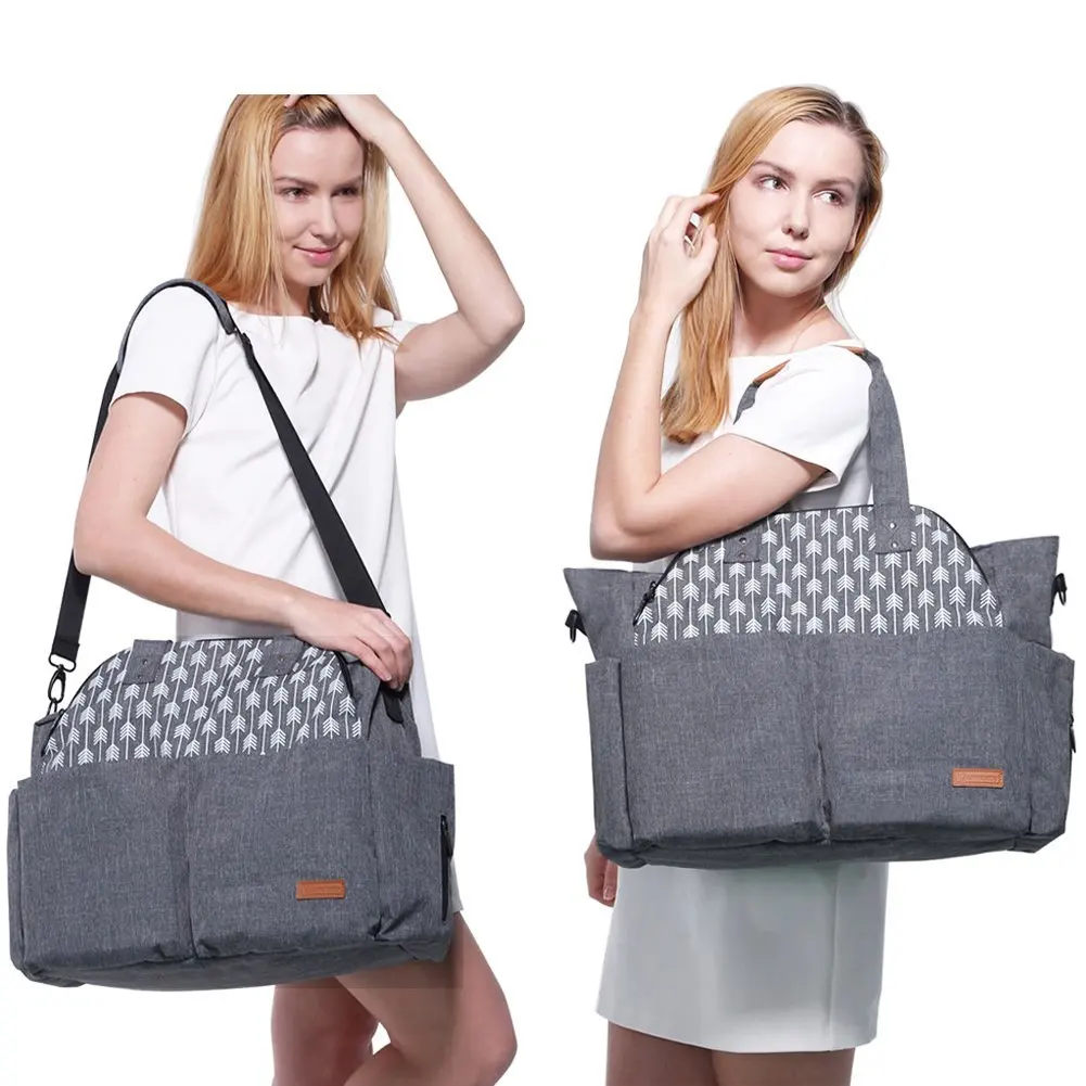 logo large durable diaper bag tote satchel messenger for mom