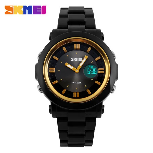 2015 Skmei Sports Watches Men Shock Resist Army Military Watch Relojes Men Wristwatches 50M Waterproof Gold LED Digital Watch