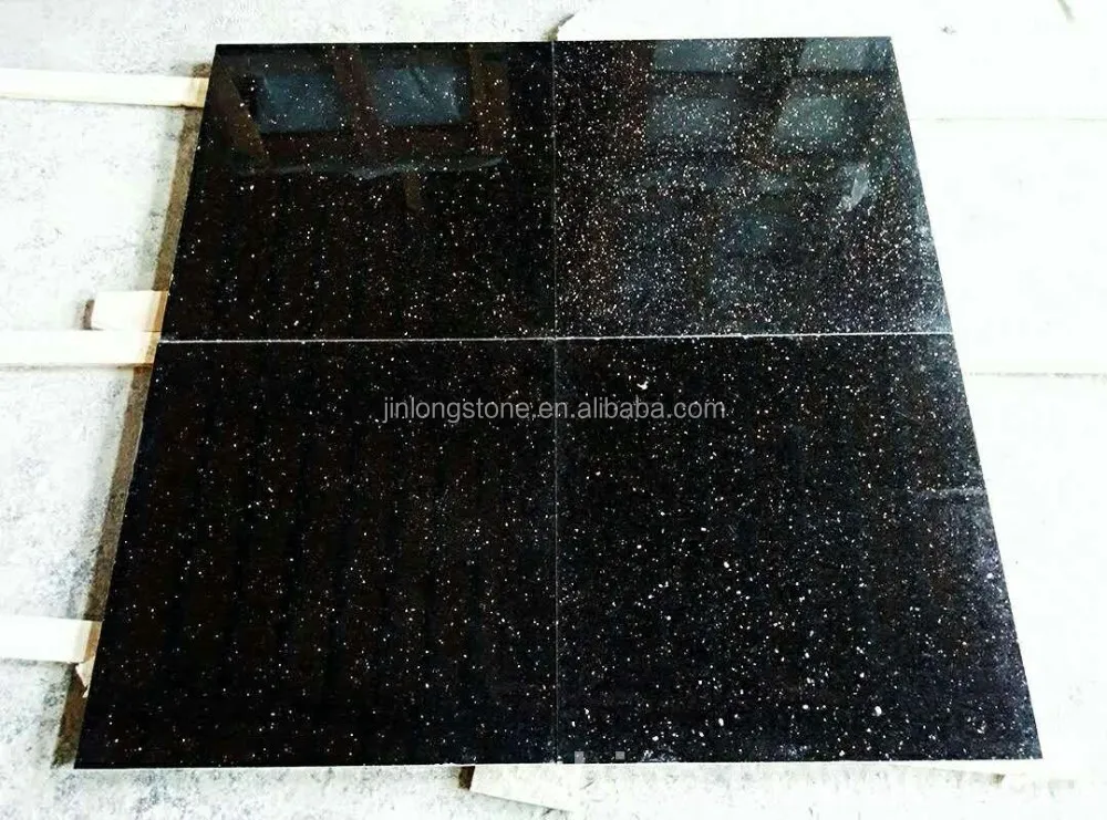 imported indian black granite star black galaxy granite polished