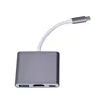 3 in 1 Usb 3.1 type c to 4K hdmi usb 3.0 type c female cable adapter converter hub