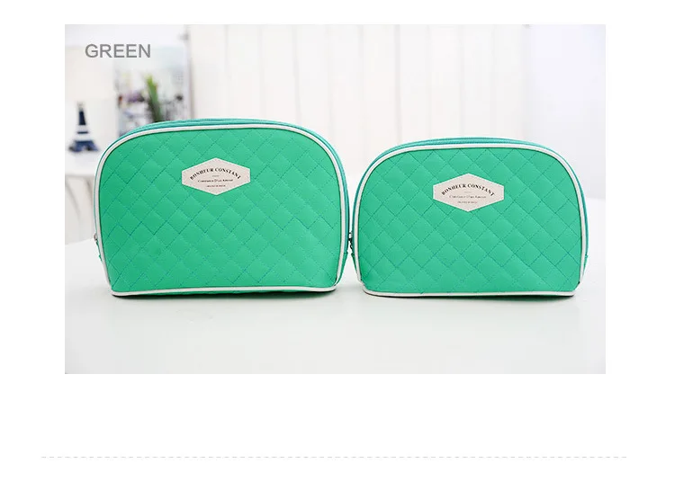 2014 Korean polyester traveling cosmetic bag set,large capacity diamond-type lattice makeup bag,2pcs/set
