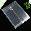 Customized PP File Bag Document Holder A4 Size Clear Plastic File Envelope Folder With Button And String