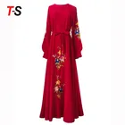 embroidered temperament slim middle eastern noble islamic clothing abaya muslim dress