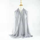 Scarfs New Design Ladies Muslim Chiffon Hijabs 100% Polyester Premium Stole Wrinkle Plain Scarfs 180*80cm