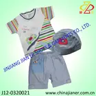 kids clothing wholesale for little boy fashion summer wear set t-shirt and denim short