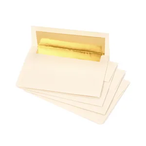 cheap gift card envelope gold foil yellow inside paper envelopes