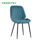 wholesale Style Home Furniture Velvet Chair Restaurant Use metal legs Dining Chair
