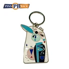 New style wholesale custom compass animal shape brush keychain