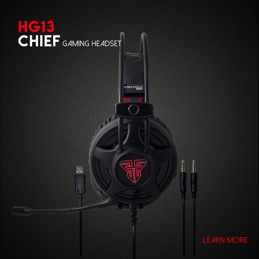 Best Selling Mid-Size Gaming Headphone Fantech HG13 for Professional Gaming Performance with RED Color Lighting - ANKUX.COM