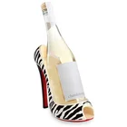Wild Animal Zebra Printed Women's Sexy High Heel Wine Bottle holder