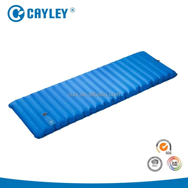 Outfitters sleeping Pad camping mat for Backpacking, Hiking. Fast Inflatable Air Design with Built in foot Pump.