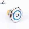 Latching on off Metal 30mm Push Button 12V 24V Blue Led Illuminated Power Switch IP67 metal switch button
