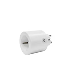 EU Type Smart Mini Socket Grounding Plug Wifi Remote Control with Amazon Alexa with Energy Metering