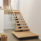 interior straight stringer steel wood staircase for sale
