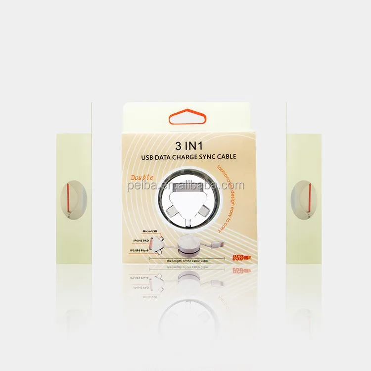 High quality promotional gift retractable charging cable 3 in 1 usb multi charger round box usb charger - ANKUX.COM
