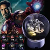 Hot Sale Crystal Ball K9 Crystal 3D Engraving 6-Color Changed LED Light Iron Man Inside Engraved Crystal Ball For Gift