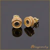 18k gold plated black and yellow gold cz mirco pave setting earrings jewelry