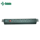 BOLEIN 1U 1.5U UK French Africa ICE Type Power Distribution Unit 6 Ways PDU for 19 Inch Network Cabinet