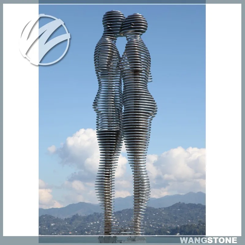 Urban Public Art Stainless Steel Human Figure Sculptures