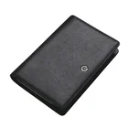 Office supplies business multifunction reusable zipper pouch ring binder genuine leather notebook