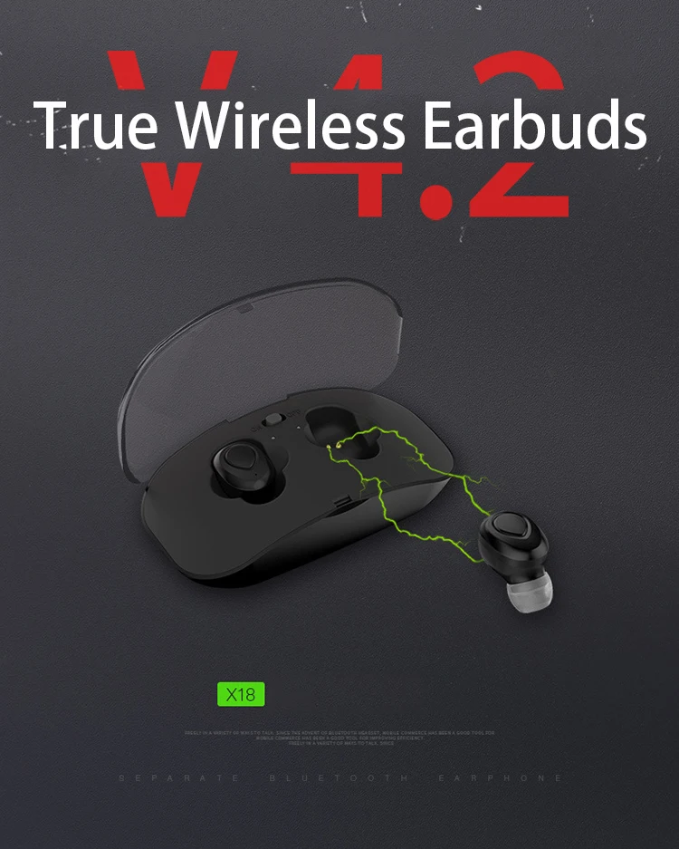 TWS Bluetooths Earphones Headsets X18 Wireless Headphone Handsfree Earbuds Sports Earphone Phones With Mic - ANKUX.COM