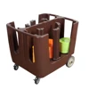 Restaurant kitchen serving supplies 4/6 divided plastic dish caddy with wheels