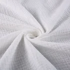 Cheap solid color crinkle crepe cotton recreational cotton fabric double layer fabric for garment