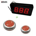 Wireless Restaurant Waiter Call Service Fast Food With Receiver Display And Transmitter Call Button
