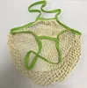 2019 New Design Hit Color Washable 100% Cotton Mesh Reusable Shopping Tote Bag Mesh Net String Shopping Bag For Grocery Fruit