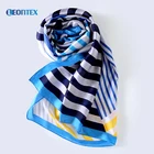 Wholesale blue white polyester satin striped scarf women