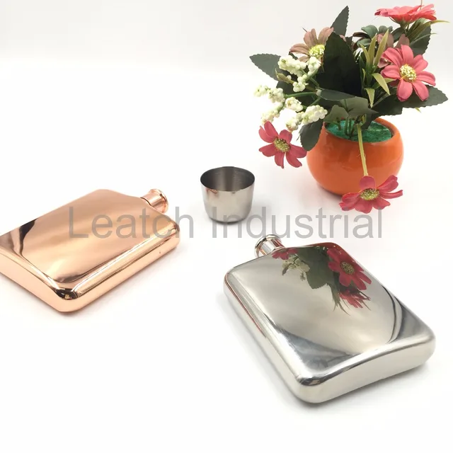 high-end stainless steel pocket hip flask flagon set with a