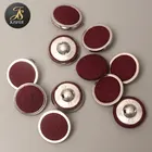 20mm flat cloth covered buttons with metal rings for coats