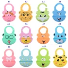 New style food grade cartoon pattern silicone baby bib