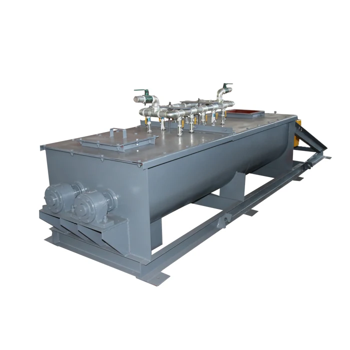 Double Shaft Two Screw Mixer Humidifier For Fly Ash Dust