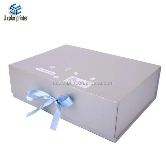 good quality matt finish cardboard box with ribbon closure