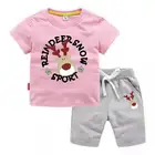 Boys set 2019 new summer kids T-shirt girls short-sleeved pants sweatshirt kids clothing two-piece suit