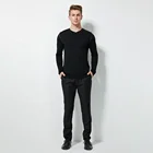 100% Wool Solid Color Round Collar Bottoming Shirt Sweater
