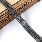heat press iron rhinestone lace pu trim with flatback rhinestones for jeans